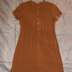 Button Up Orange Dress
